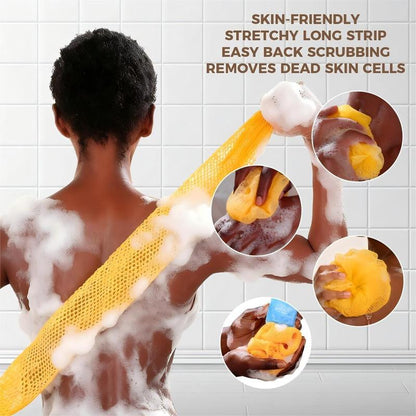 African Exfoliating Bath Sponge for Smooth, Refreshed Skin | Skin-Softening Lightweight Shower Net | Quick-Dry, Reusable Body Scrubber|Authentic Net Sponge