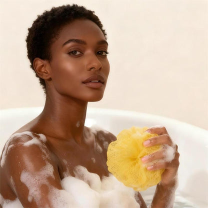 African Exfoliating Bath Sponge for Smooth, Refreshed Skin | Skin-Softening Lightweight Shower Net | Quick-Dry, Reusable Body Scrubber|Authentic Net Sponge